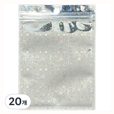 All High 小卡包裝用品 星星 閃亮卡套 拉鍊袋, 單一顏色, 20個