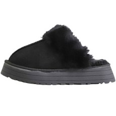 여성용 푸퐁 외출용 통굽 키높이 털 슬리퍼