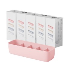 Block Mart 塑料內衣抽屜收納盒 5 格粉色, 粉色, 5個