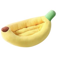 造型狗窩寵物床 適用10kg 750*450*100mm 毛絨毯材質, 香蕉, 中號, 1個