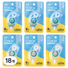 comet 單手可用雙面膠帶, 18個, 白色