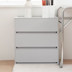 코멧 국내생산 폭 넓은 모던 서랍장, 그레이, 3단