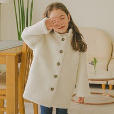 LILIPURRI 女童鈕扣絨毛外套
