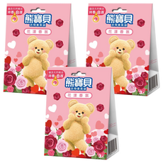熊寶貝 衣物香氛袋 花漾香氛, 天然精油, 持香8週, 3入, 21g, 3盒