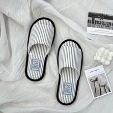 Labellaco Us四季條紋室內拖鞋, 2個, 奶油色