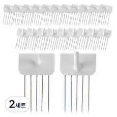 Lemon Art Kkokkofin 代替釘子無痕掛鉤 一字型12個+U字型10個, 白色, 2套