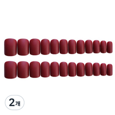 霧面混搭配色凝膠美甲貼片 短版 24p, NT006 霧面紅, 2個