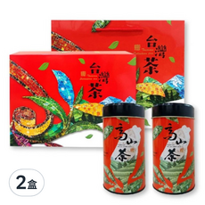 名池茶業 岳麗台灣高山烏龍茶葉禮盒 附提袋, 烏龍茶葉 100g 2罐 + 同款試飲包 30g 2包, 2盒