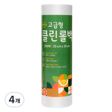 원스마켓 고급형 두꺼운 위생롤백 중형 25cm x 35cm, 중(M), 300개입, 4개