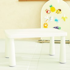 BUNNYHOUSE 베키 높이조절 유아 책상, 스노우화이트