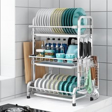 Block Mart 廚房304不鏽鋼碗盤瀝水架, 銀色