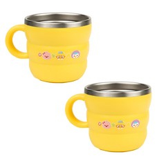 LiLFANT Pororo 洗碗機用不鏽鋼杯, 混色, 2個