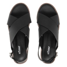 afinar 復古交叉綁帶涼鞋, 黑色的, 250