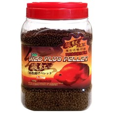 AZOO 飆紅漢堡 血鸚鵡飼料 花羅漢飼料 慈鯛飼料 觀賞魚 複合式蝦紅素 天然強效增豔配方, 1.1kg, 1罐