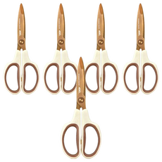 ABEL 力大牌 砧鋒事雙曲率務剪刀 防沾黏, 60082-WH, 5個