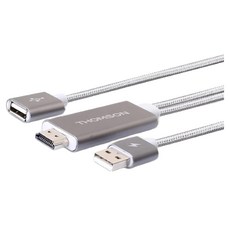 THOMSON 湯姆盛 USB A母-USB A公手機平板同步HDMI傳輸線 TM-TAW03UC, 100cm, 1個, 灰色
