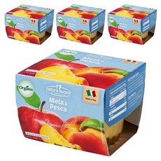 네추럴누바 유기농 생과일 누바 컵퓨레 2p, 복숭아, 4개, 200g