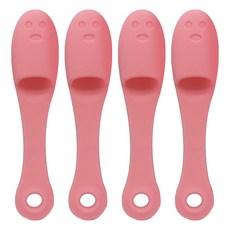 The Happy& 矽膠手指黑頭清潔刷, 粉紅色, 4個