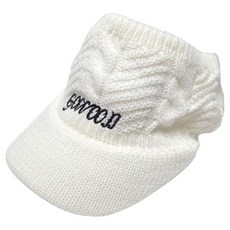 고운골프 꽈배기 니트 방한 썬캡, 아이보리, 1개