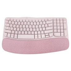 logitech 羅技 Wave Keys 人體工學無線鍵盤, YR0096, 玫瑰粉