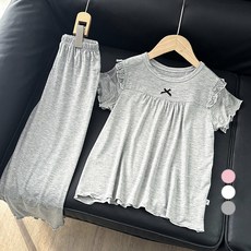 Kids Day 女童肩部荷葉邊家居服上下套裝