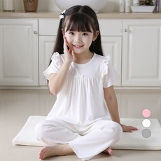 Kids Day 女童肩部荷葉邊家居服上下套裝
