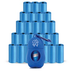 멍냥 반려동물 휴대용 배변봉투 케이스 + 리필봉투, 블루, 515개입, 1개