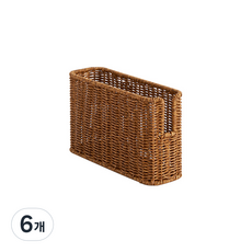 house recipe. PP仿藤編儲物籃, 棕色, 6個