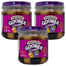 스머커즈 구버 포도 땅콩버터, 3개, 340g
