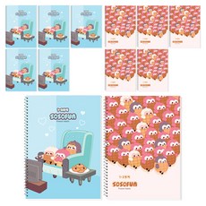 DADA Sosofun 兒童國小1-2年級通用線圈橫線筆記本, 隨機出貨, 12個