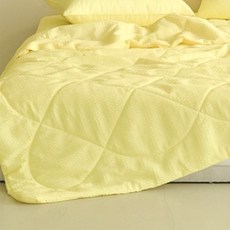 amante Fozhuz素色方塊泡泡紗薄被, 檸檬黃
