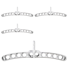 旅行摺疊衣架/擴充衣架/門後衣架/8孔衣架/門後掛架/椅背衣架, 米白色, 4個