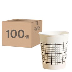 一次性可分解環保紙杯 黑白格 220ml, 20包, 100個