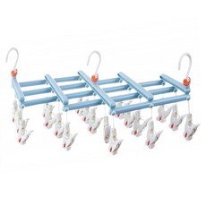 小麥購物 秒收曬衣架 C337 425g 19夾, 1個, 天青藍