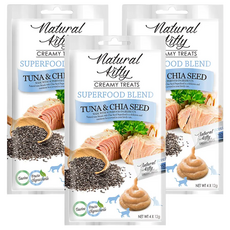 Natural Kitty 自然小貓 超級食物配方 營養肉泥, 鮪魚佐奇亞籽, 48g, 3包