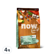 now 어덜트 피쉬 그레인 프리 스몰브리드 디에프 반려견 사료, 송어+연어+청어, 2kg, 4개