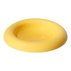 BOWLBOWL 韓國製 乾濕糧兩用 Hello 甜甜圈寵物碗 1口單品 230ml, 起司黃, 1個