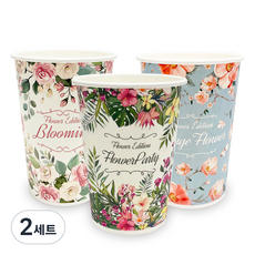 TOGO PACK 花卉版紙杯 390ml 3款 x 50入組, 2套