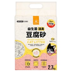 DOG CAT STAR 汪喵星球 益生菌消臭條型豆腐砂, 2.7kg, 1袋, 無香