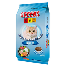 GREENS 葛莉思 貓飼料 海洋口味 8kg 添加脂肪酸 添加膳食纖維, 1袋