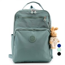 LULU 女款素色防水雙肩包+配件 隨機出貨, 薄荷