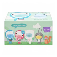PUKU 藍色企鵝 幼童醫用口罩 未滅菌, 顏色隨機, 30片, 1盒