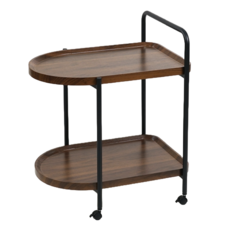 FAmILyLIFE 生活 Carmel 餐車式移動茶几 60 x 44 x 70cm 6.2kg, 胡桃木