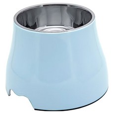台寵 北歐寵物高碗, 美耐皿, 不鏽鋼碗, 碗圈附有防滑條, 底部橡膠防滑, 藍色, 1個