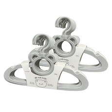 톨스토이 곰돌이 회전형 아동옷걸이, 그레이, 20개