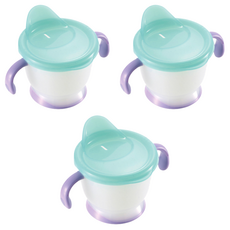 Richell 利其爾 AQ第一步喝水型幼兒杯, 淺藍, 150ml, 3個
