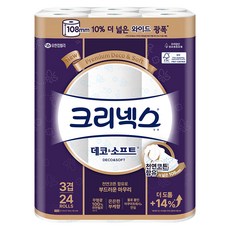Kleenex Deco&Soft寬天然紙漿3層高級捲筒衛生紙, 24捲, 1袋, 33m