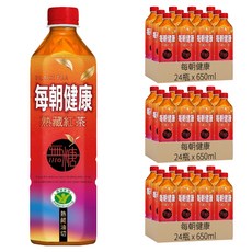 每朝健康 熟藏紅茶 無糖, 650ml, 72瓶