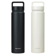 글라스락 스포티 핸들 텀블러 2p, 베이지 + 블랙, 700ml, 1세트 베이지 + 블랙, 700ml, 1세트