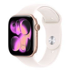 Apple 2025 애플워치 11, 로즈 골드, 46mm, GPS, 알루미늄,로즈 골드/라이트 블러시 스포츠 밴드, M/L